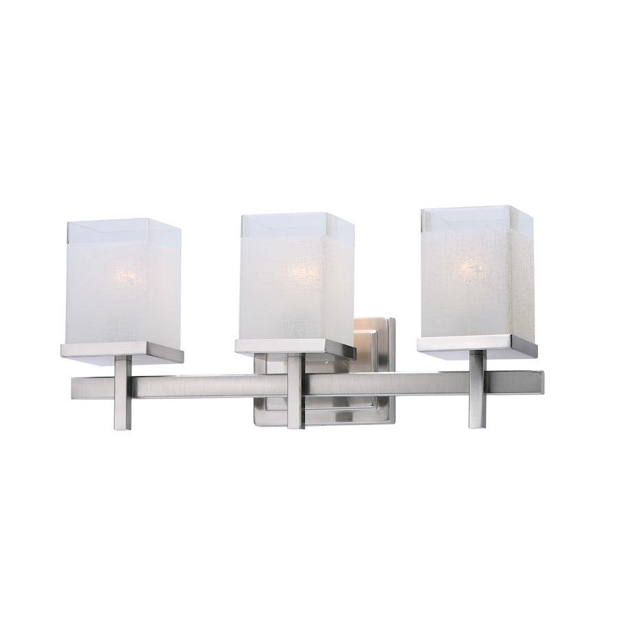 Maxim Lighting Tetra 3-Light Bath Vanity, Satin Nickel