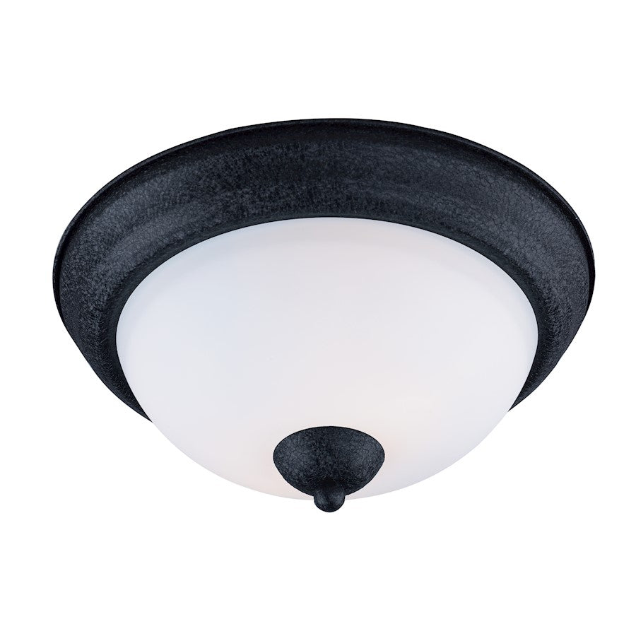 Maxim Lighting Taylor 2 Light Flush Mount, Textured Black/White