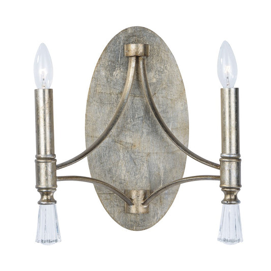 Maxim Lighting 13' x 17' Regal 2 Lt Wall w/Shade, Silver - 21682CLSG-SHD2168
