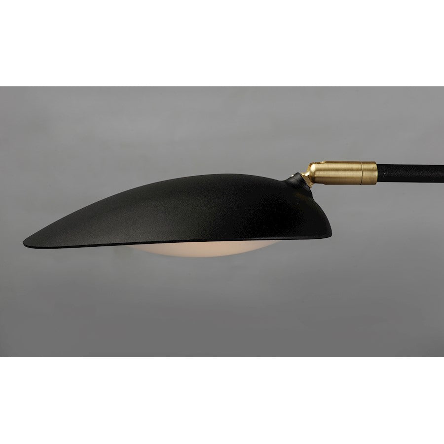 6 Light Pendant, Black/Satin Brass