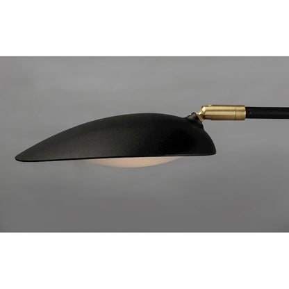 6 Light Pendant, Black/Satin Brass