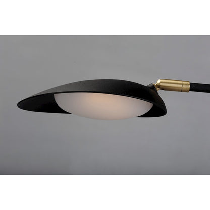 6 Light Pendant, Black/Satin Brass
