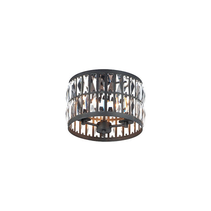 Maxim Lighting Madeline 3-Light Flush Mount, Black/Beveled Crystal