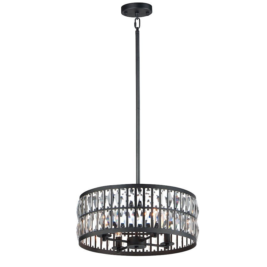 4 Light Pendant, Black