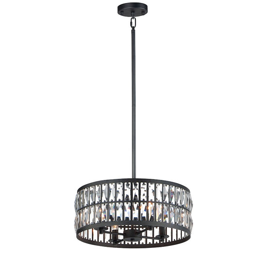 4 Light Pendant, Black