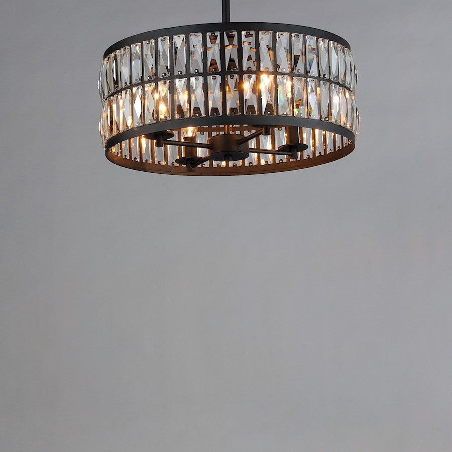 4 Light Pendant, Black