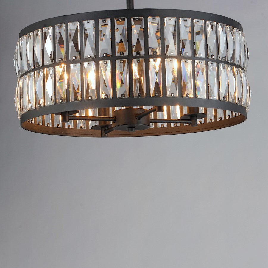 4 Light Pendant, Black