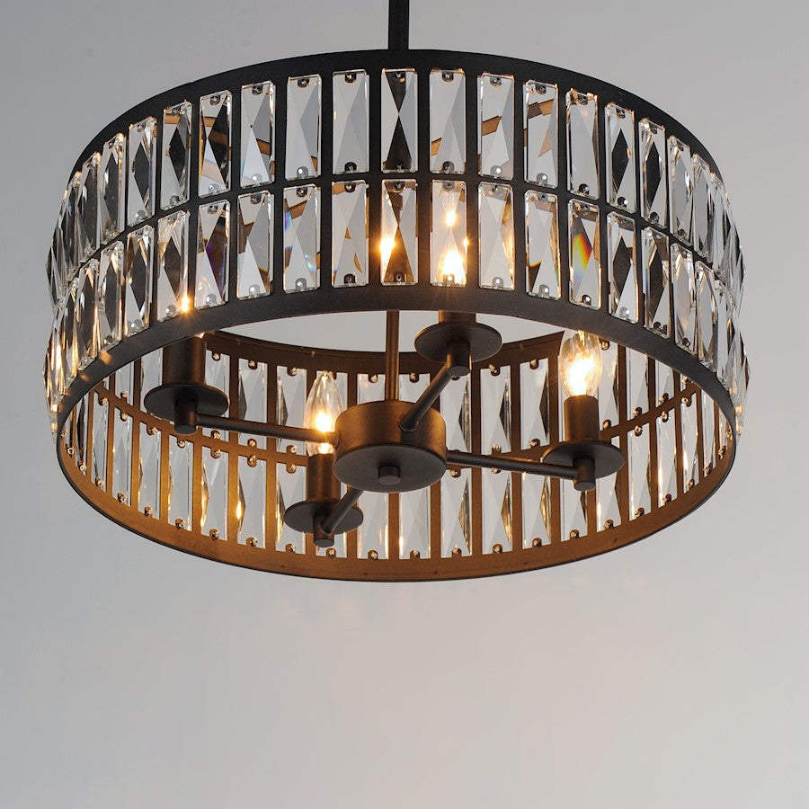 4 Light Pendant, Black