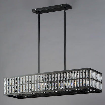 10 Light Linear Pendant, Black