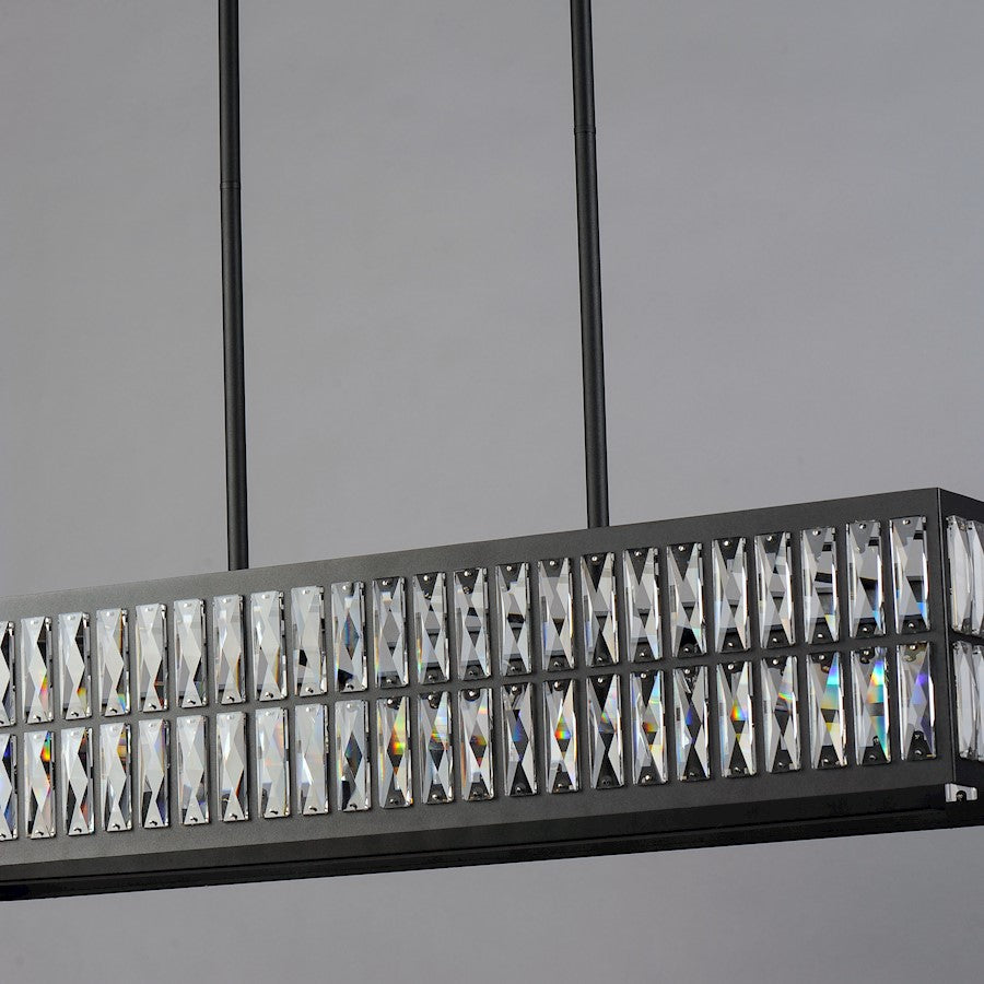 10 Light Linear Pendant, Black