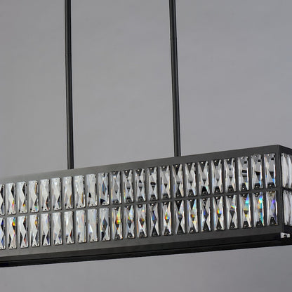 10 Light Linear Pendant, Black