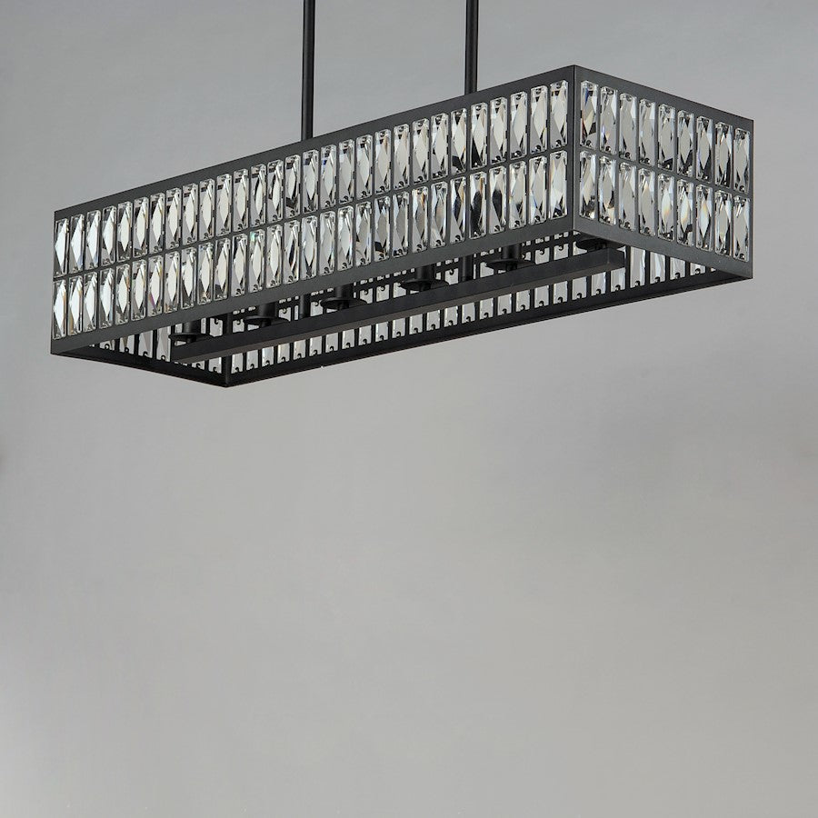 10 Light Linear Pendant, Black