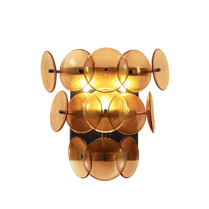 Maxim Lighting Loren 3 Light Wall Sconce, Gunmetal/Amber