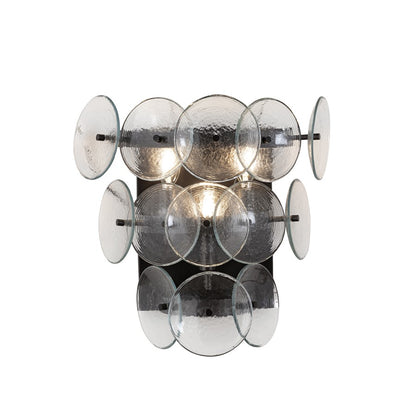 Maxim Lighting Loren 3 Light Wall Sconce, Gunmetal/Textured Clear