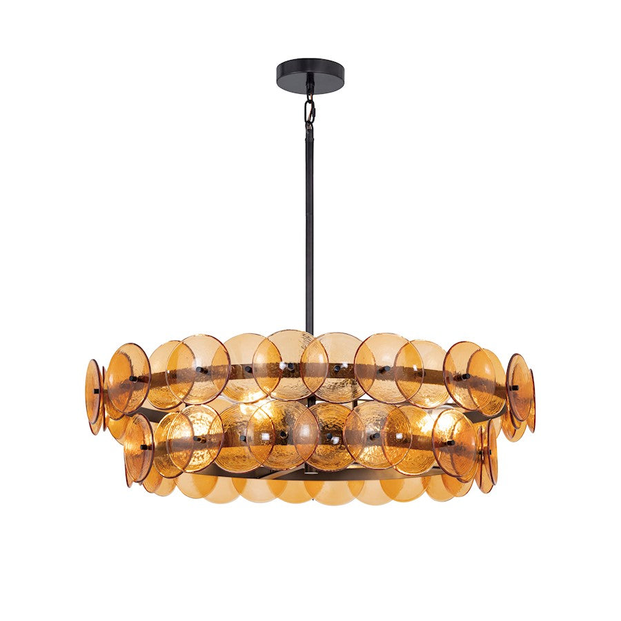 Maxim Lighting Loren 4 Light 30" Chandelier, Gunmetal/Amber