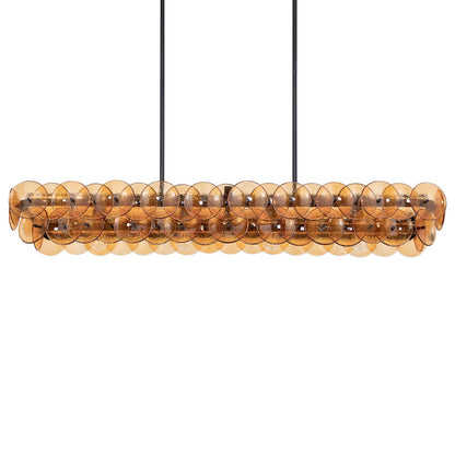 Maxim Lighting Loren 4 Light 54" Linear Chandelier, Gunmetal/Amber