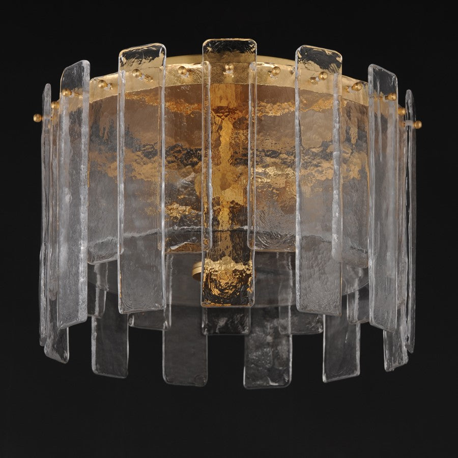 Maxim Lighting Warren 2 Light Flush Mount, Gold Leaf/Artisan