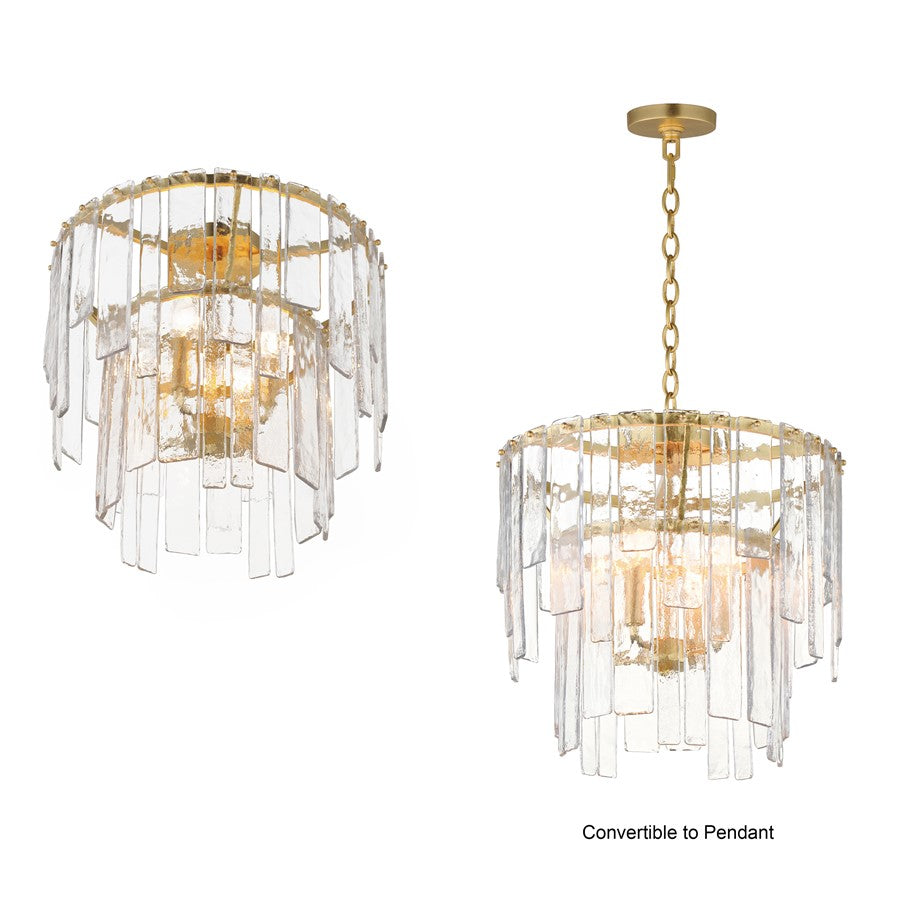 Maxim Lighting Warren 4 Light Semi-Flush Mount, Gold Leaf/Artisan