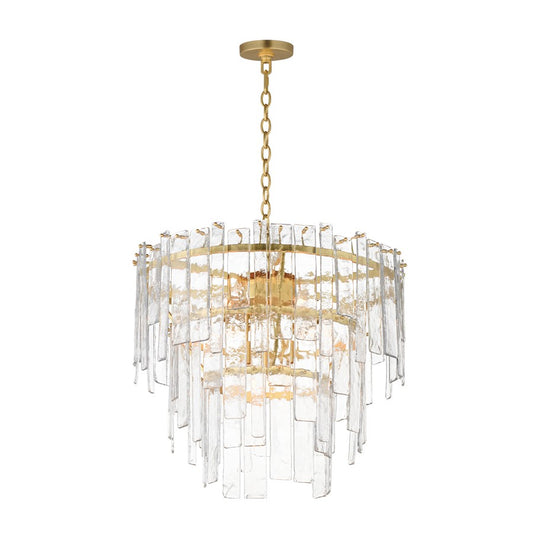 Maxim Lighting Warren 9 Light Multi-Light Pendant, Gold Leaf/Artisan - 21835AGGL