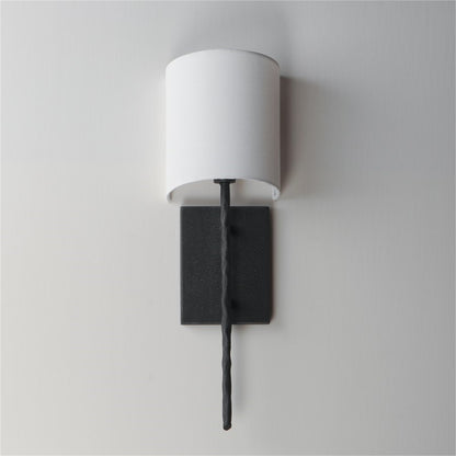 Maxim Lighting Martel 1 Light 20" Wall Sconce, Blacksmith/White