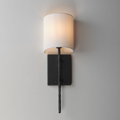 Maxim Lighting Martel 1 Light 20" Wall Sconce, Blacksmith/White
