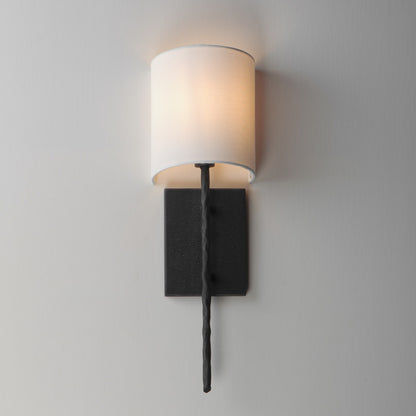 Maxim Lighting Martel 1 Light 20" Wall Sconce, Blacksmith/White