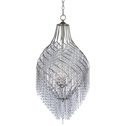 Maxim Lighting 34' x 16.75' Twirl 3 Lt Pendant, Silver/Crystal - 22007BCGS