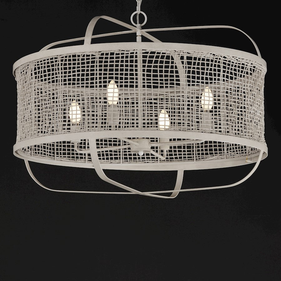 Maxim Lighting Cestino 4 Light 30" Pendant, Weathered White