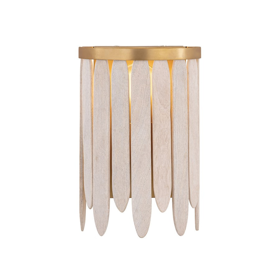 Maxim Lighting Marimba 1 Light 12" Wall Sconce, Weathered White - 22510WWTNAB
