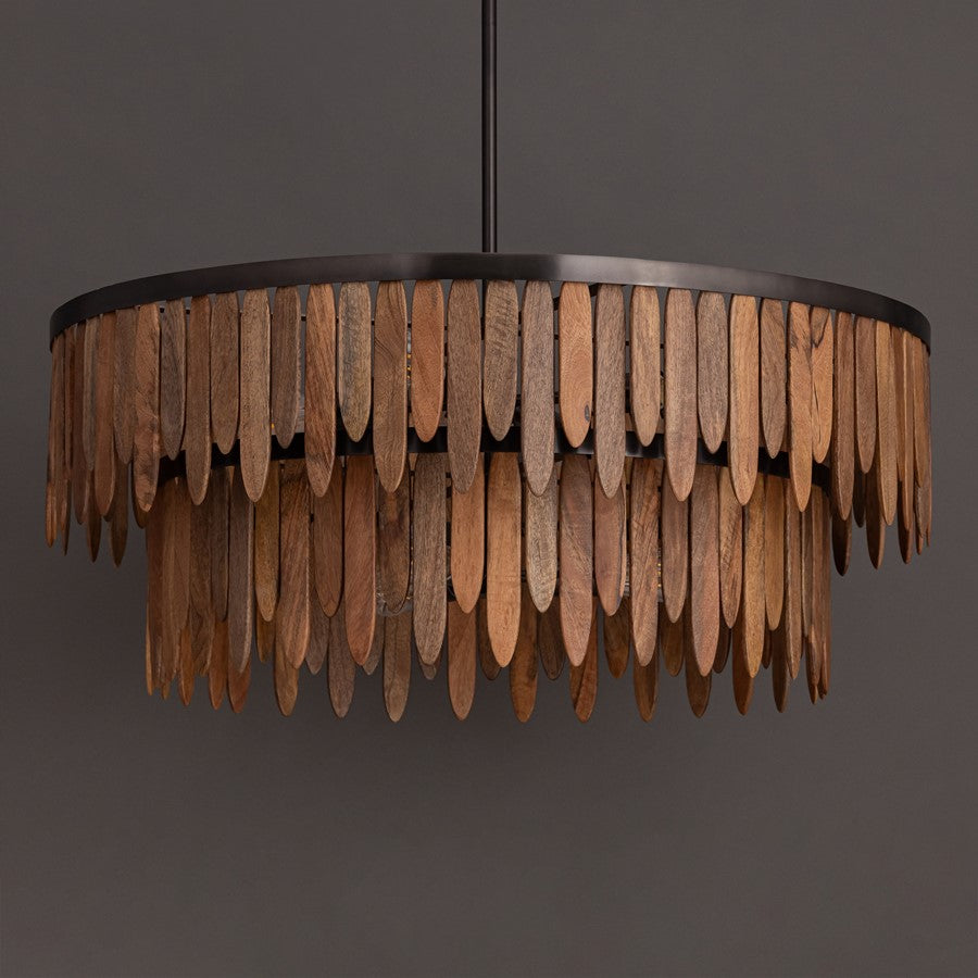Maxim Lighting Marimba 7 Light 15" Single Pendant, Walnut