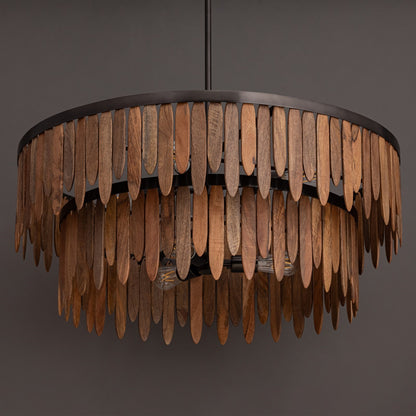 Maxim Lighting Marimba 7 Light 15" Single Pendant, Walnut