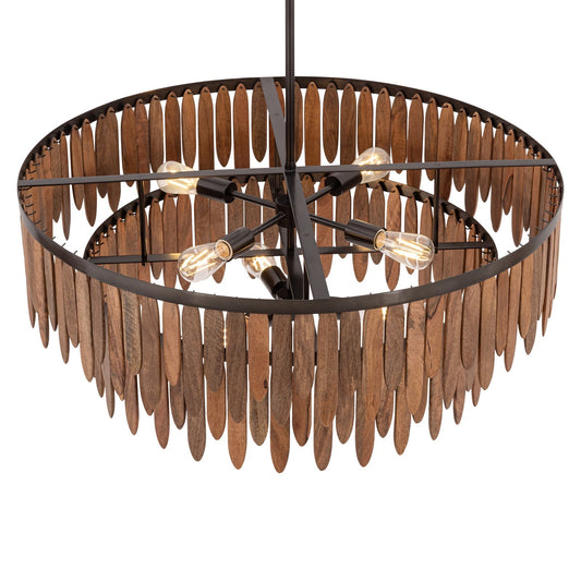 Maxim Lighting Marimba 7 Light 15" Single Pendant, Walnut - 22513WNGM
