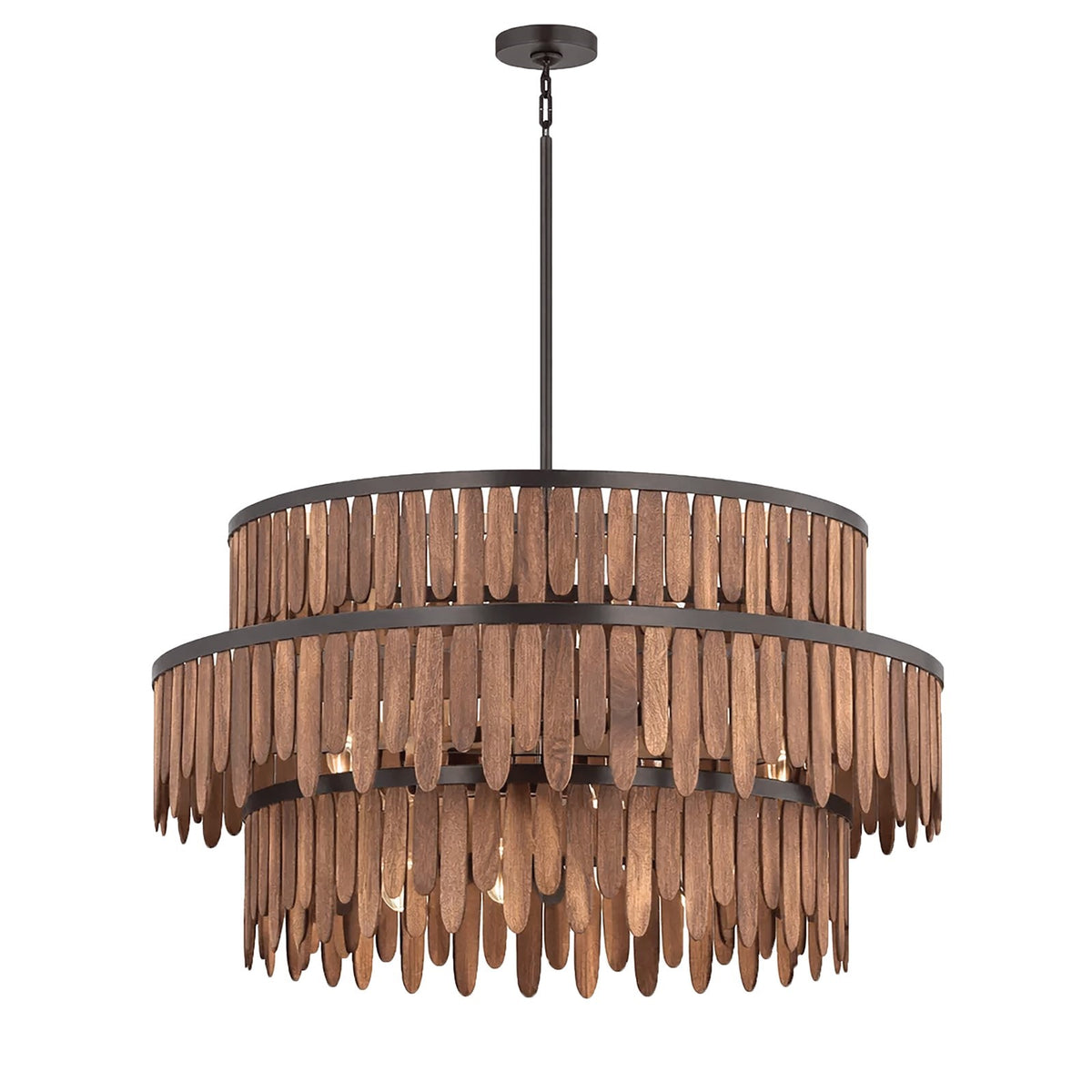 Maxim Lighting Marimba 10 Light 25.5" Chandelier, Walnut
