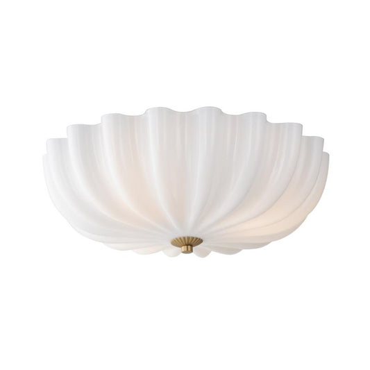 Maxim Lighting Bundt 3 Light 6" Semi-Flush Mount, White/Aged Brass - 22650WTNAB
