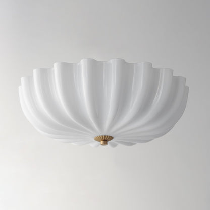 Maxim Lighting Bundt 3 Light 6" Semi-Flush Mount, White/Aged Brass