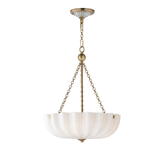 Maxim Lighting Bundt 3 Light 20" Semi-Flush Mount, White/Aged Brass