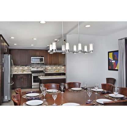 8 Light Pendant, Polished Chrome