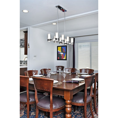 8 Light Pendant, Polished Chrome