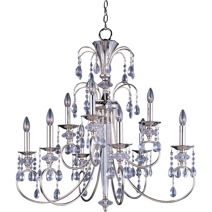 Maxim Montgomery 9-Light Chandelier Polished Nickel