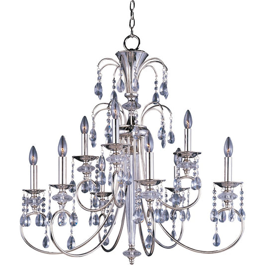 Maxim Montgomery 9-Light Chandelier Polished Nickel
