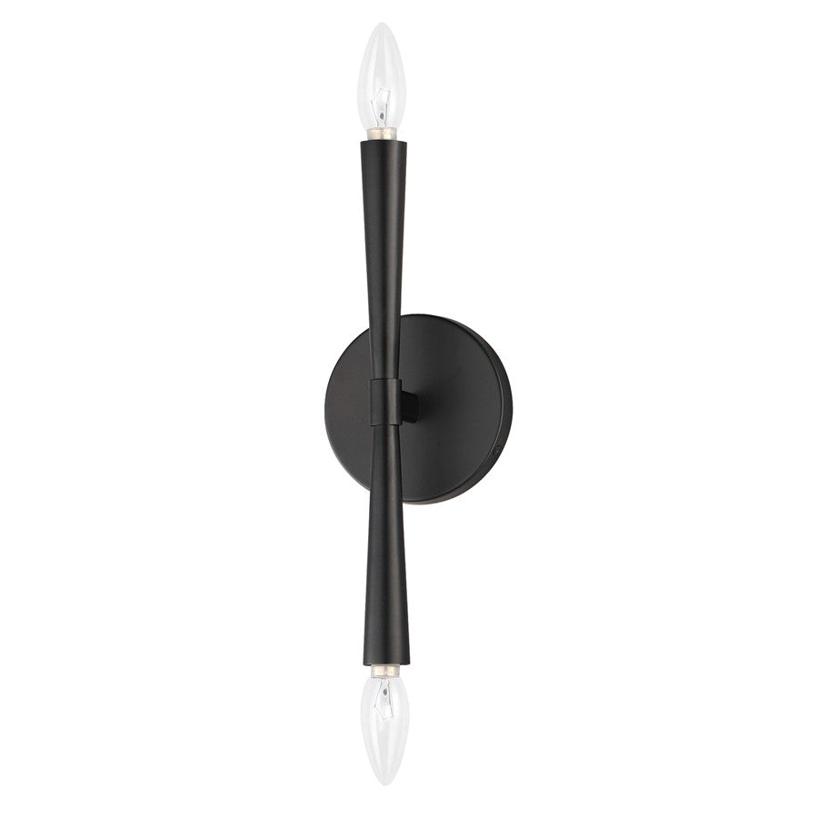 Maxim Lighting Rome 2 Light 13.5" Wall Sconce, Black - 24620BK