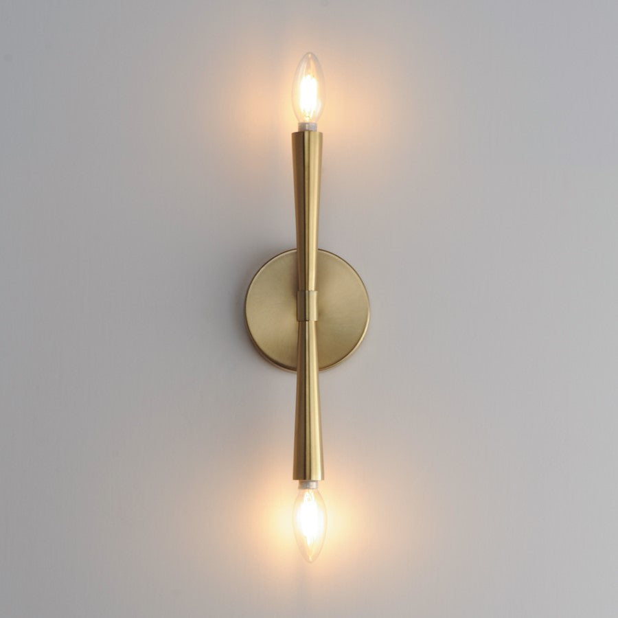 Maxim Lighting Rome 2 Light 13.5" Wall Sconce, Satin Brass