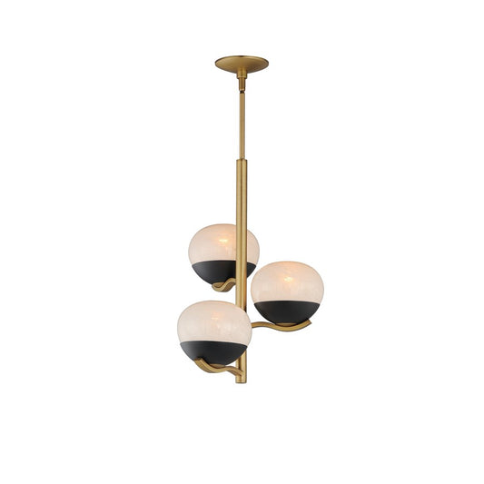 Maxim Lucerne 3Lt Entry Foyer Pendant, Black/Brass/Marble