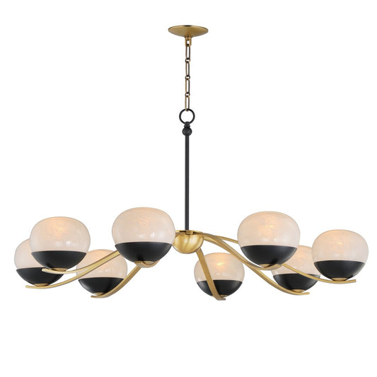 Maxim Lucerne 8Lt Chandelier, Black/Aged Brass/Marble