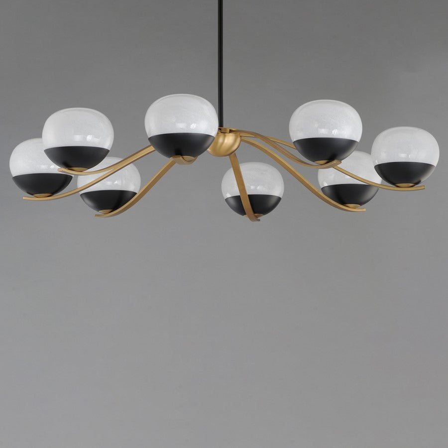 Maxim Lucerne 8Lt Chandelier, Black/Aged Brass/Marble
