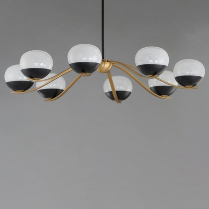 Maxim Lucerne 8Lt Chandelier, Black/Aged Brass/Marble