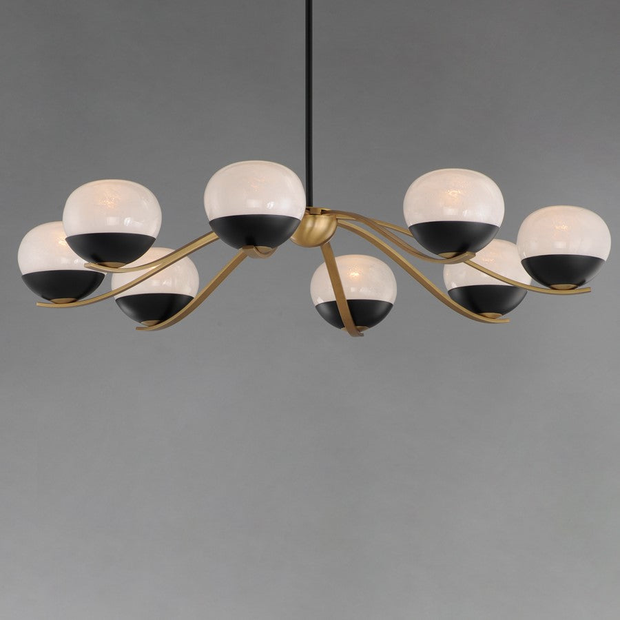 Maxim Lucerne 8Lt Chandelier, Black/Aged Brass/Marble