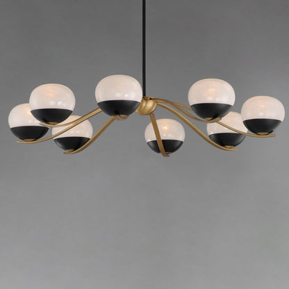 Maxim Lucerne 8Lt Chandelier, Black/Aged Brass/Marble