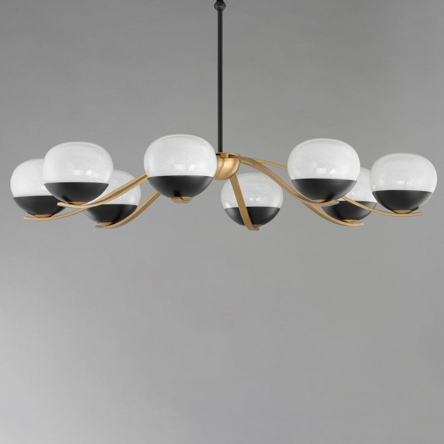 Maxim Lucerne 8Lt Chandelier, Black/Aged Brass/Marble