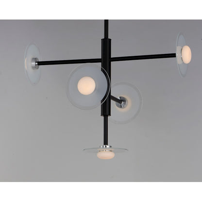 5 Light LED Pendant, Black